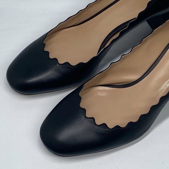 Chloe Lauren Scalloped Block Heel Pumps size 37 - Picture 7 of 15